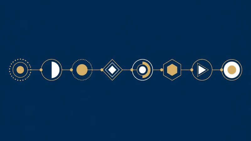 Secuencia de nodos geométricos conectados que representan las fases ordenadas de un proyecto de inversión.